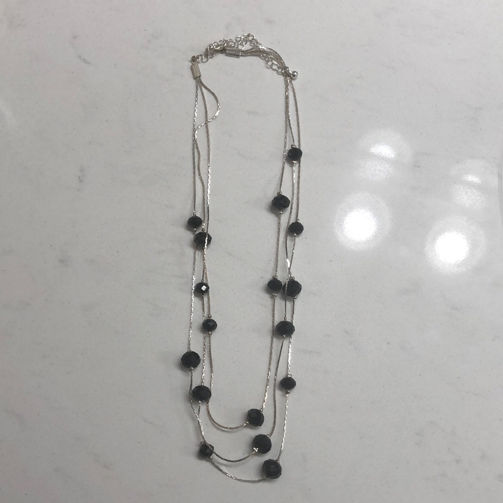 Black Beaded Necklace